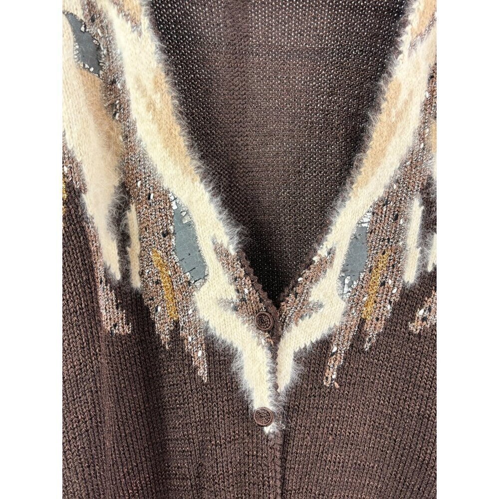 Madeleine Women's Brown Viscose Rabbit Hair Sweater - Picture 2 of 8